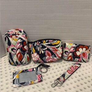 Vera Bradley Multicolor Quilted Key & Card Holder Set